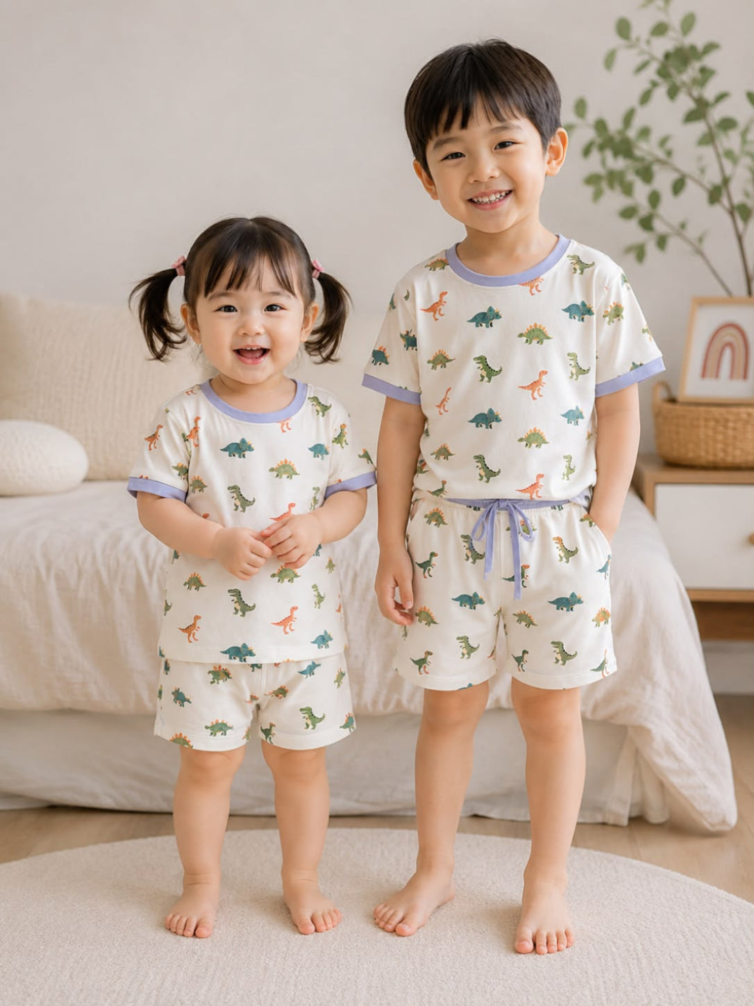 BY.JYS Dino Adventure Short Set | TENCEL™ | Relaxed Fit | 2–3Y–8–9Y