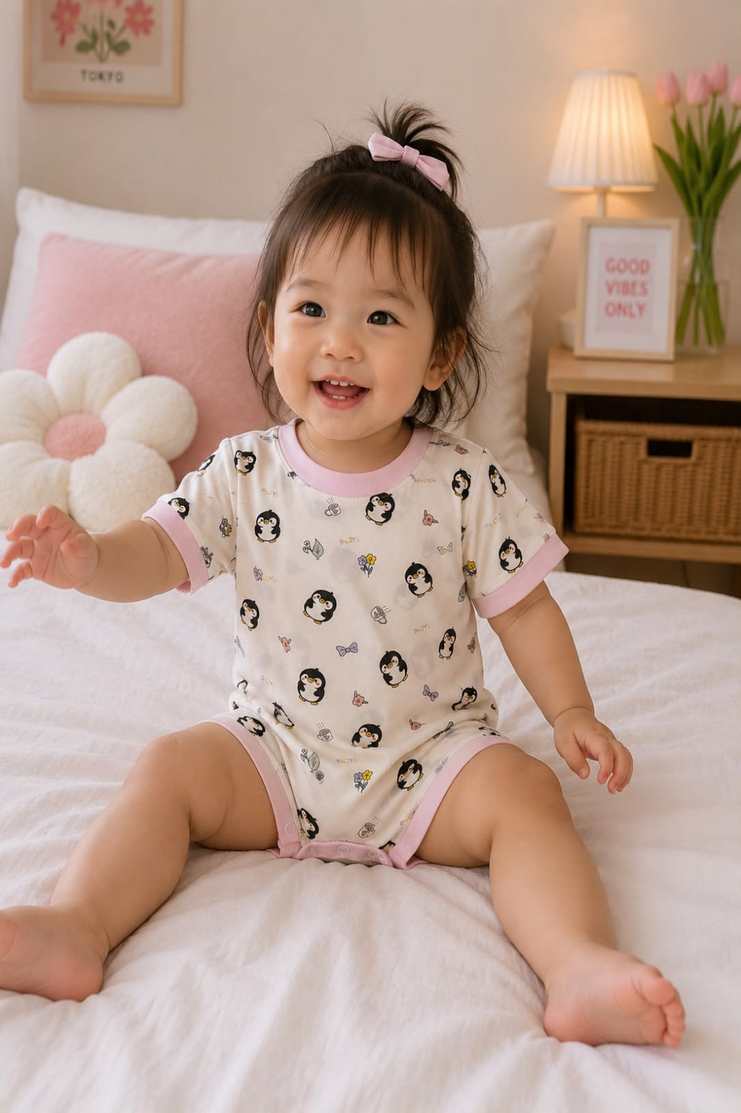 Penguin Garden Baby Romper - TENCEL™