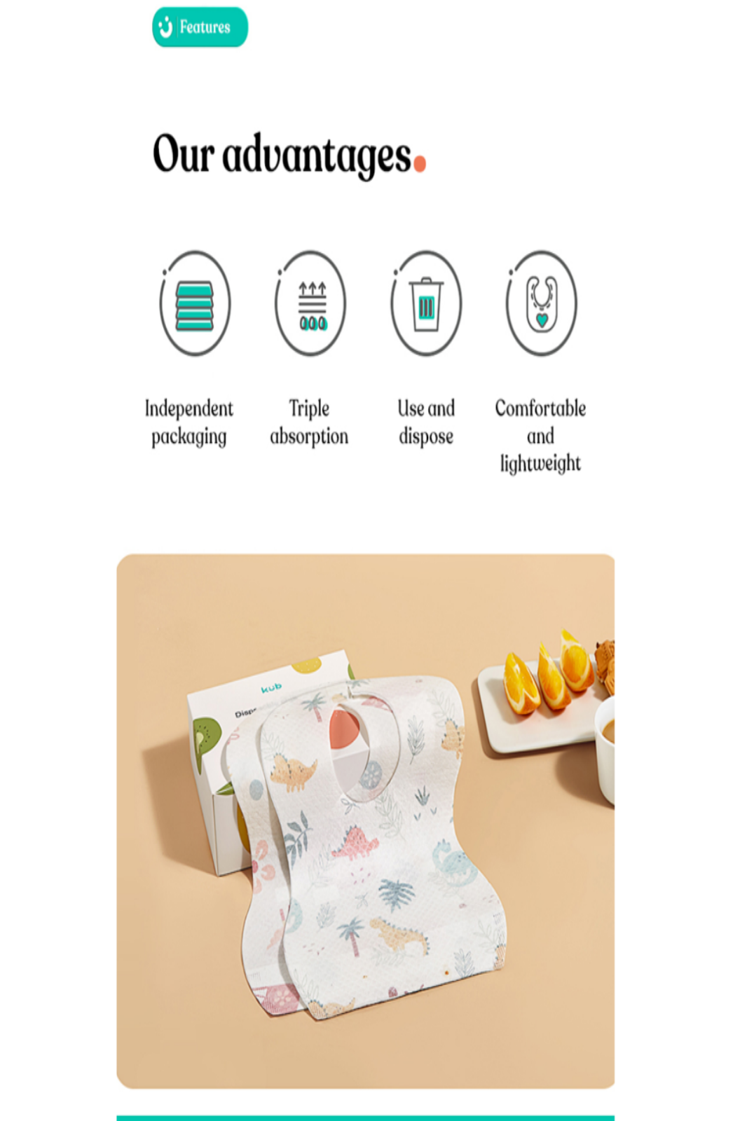 Infant Disposable/ Travel feeding bib waterproof. image 9