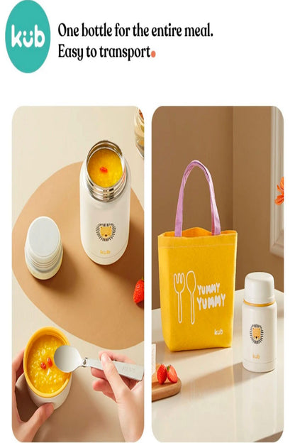 Kub 480ml 316 Stainless Steel Water Bottle Baby Porridge Seal Travel School Kids image 5