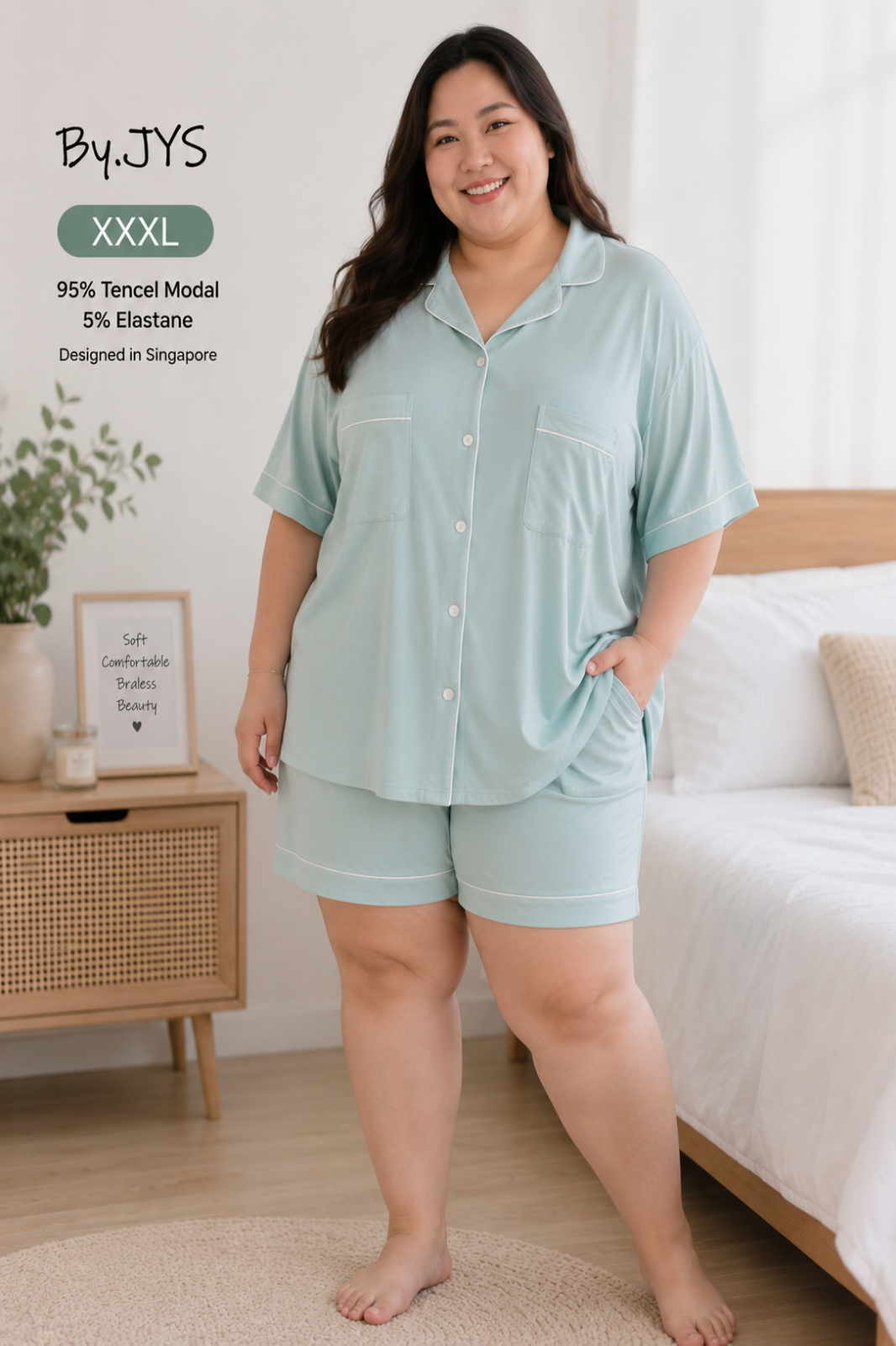 Sweet Dreams Sage Mist Short Set – Sage TENCEL™ (XXL-XXXL)