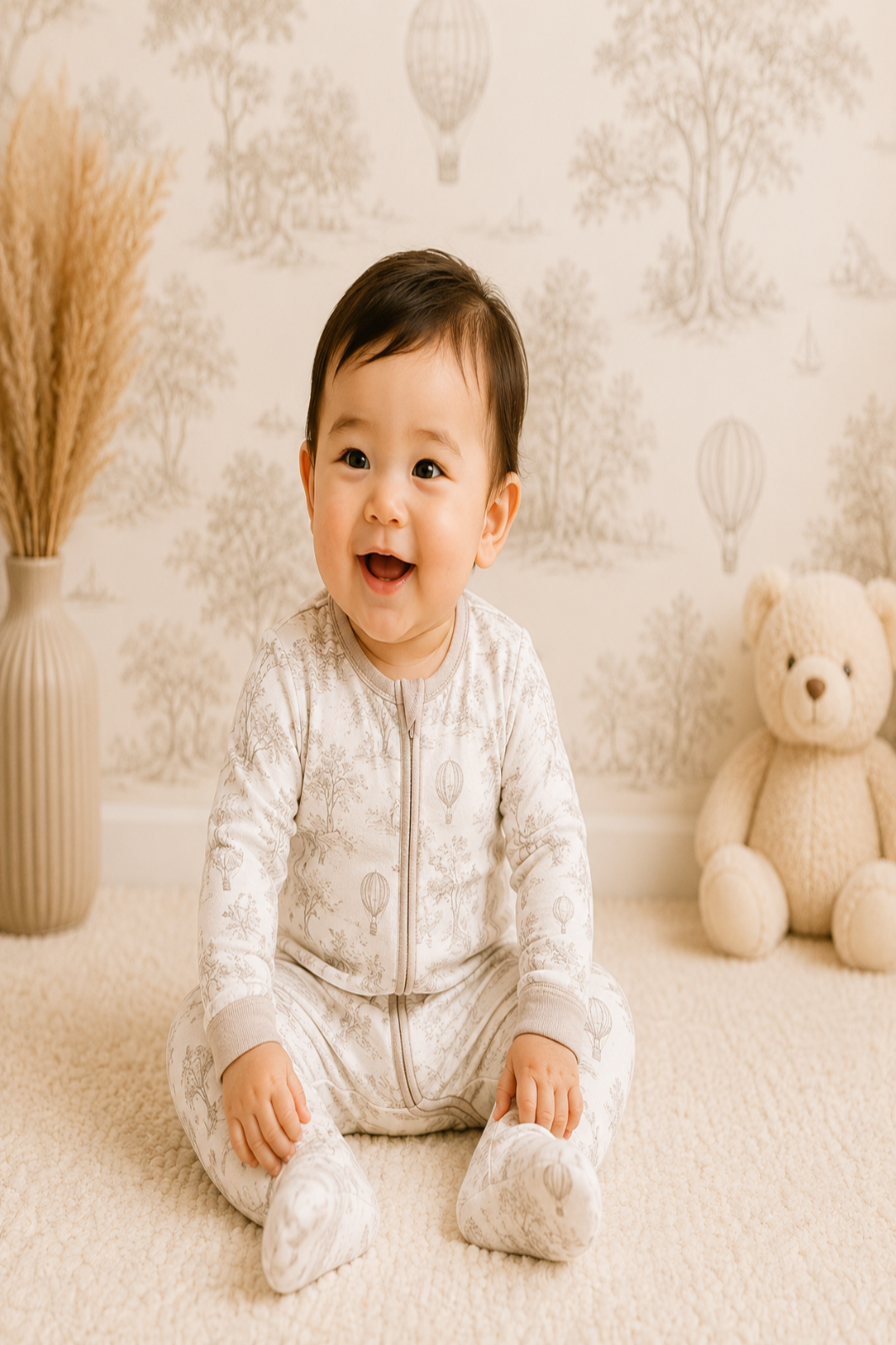 Vintage Ballon Sleepsuit suit up 12 months (Tencel)