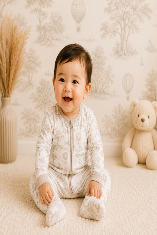 Vintage Ballon Sleepsuit suit up 12 months (Tencel)