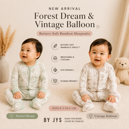 Vintage Ballon Sleepsuit suit up 12 months (Tencel)