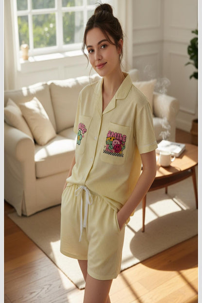 Signature Sunny Smile Short Set – Buttercream TENCEL™