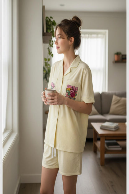 Signature Sunny Smile Short Set – Buttercream TENCEL™