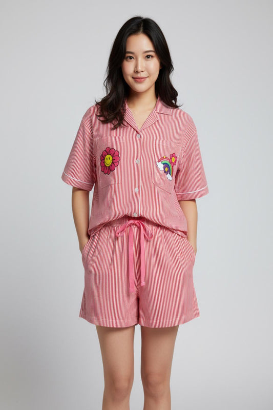Signature Rose Stripe Short Set – Bamboo