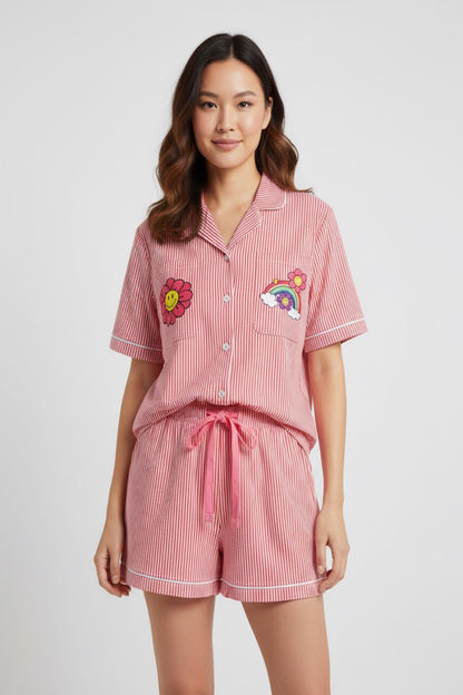 Signature Rose Stripe Short Set – Bamboo
