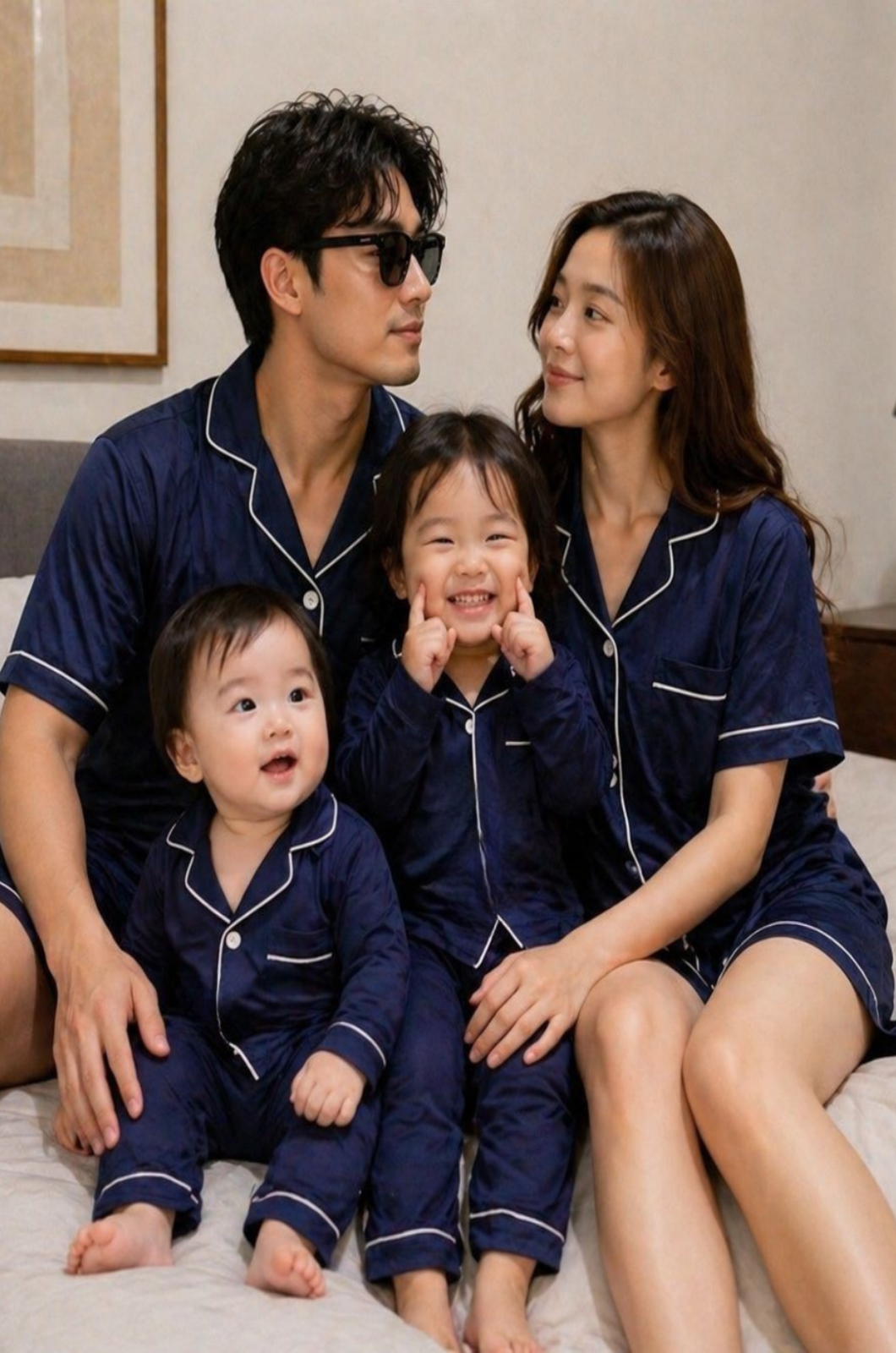 Midnight Calm Short Set – Midnight Blue Signature Version II Bamboo (XXL-XXXL)