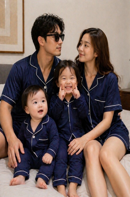 Midnight Calm Short Set – Midnight Blue Signature Version II Bamboo (XXL-XXXL)