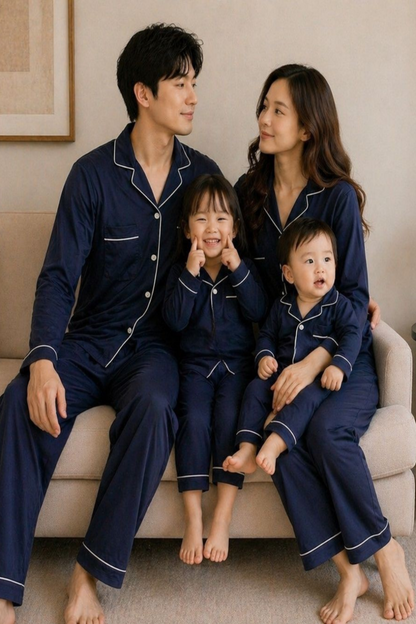 Midnight Calm Long Set – Midnight Blue Signature Family Version II  Bamboo (XXL - XXXL)