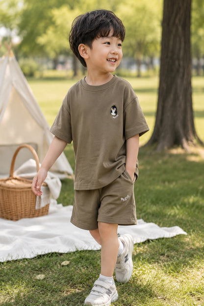 Premium Cotton Penguin Family Kids Lounge Set