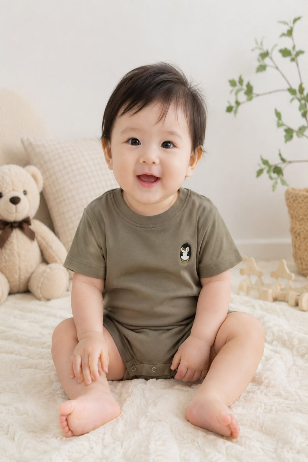 Premium Cotton Penguin Family Romper