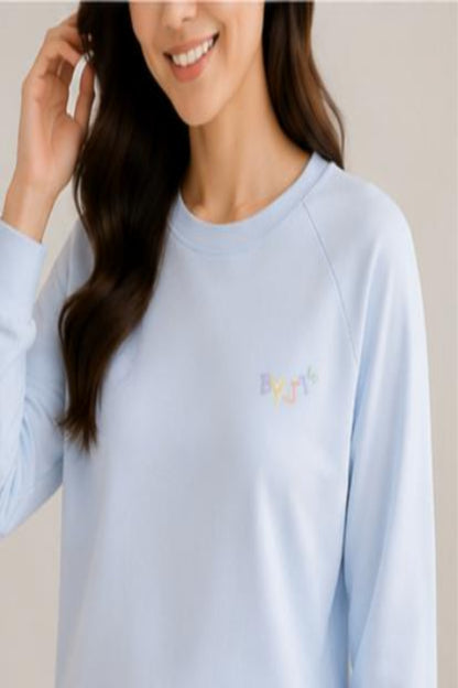 Powder Blue Premium Cotton Lounge Set