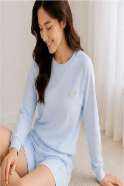 Powder Blue Premium Cotton Lounge Set
