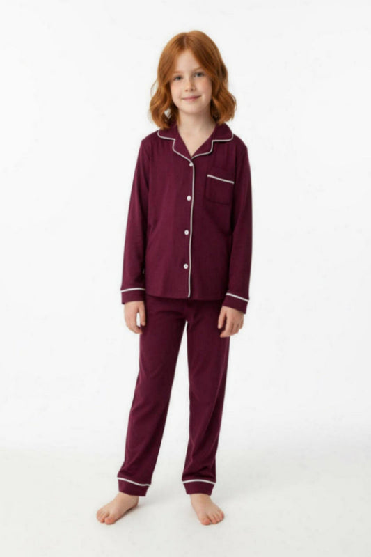 Signature No-Fuss Pyjamas – Wine Red (Bamboo)