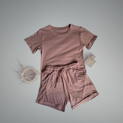 Signature Gentle Ease Short Set – Dusty Rose BAMBOO
