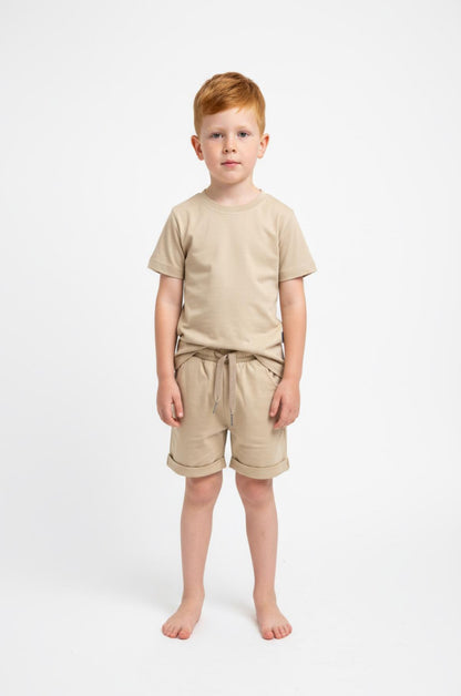 Signature Gentle Ease Short Set – Stone Beige BAMBOO
