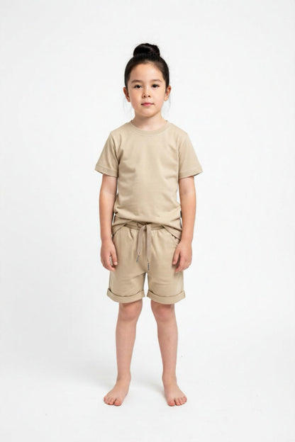 Signature Gentle Ease Short Set – Stone Beige BAMBOO