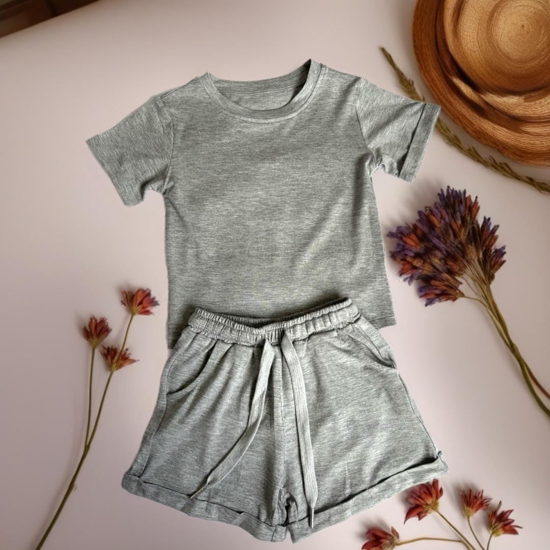 Signature Gentle Ease Short Set – Ash Grey BAMBOO