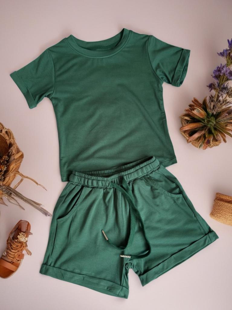 Signature Gentle Ease Short Set – Emerald Green BAMBOO