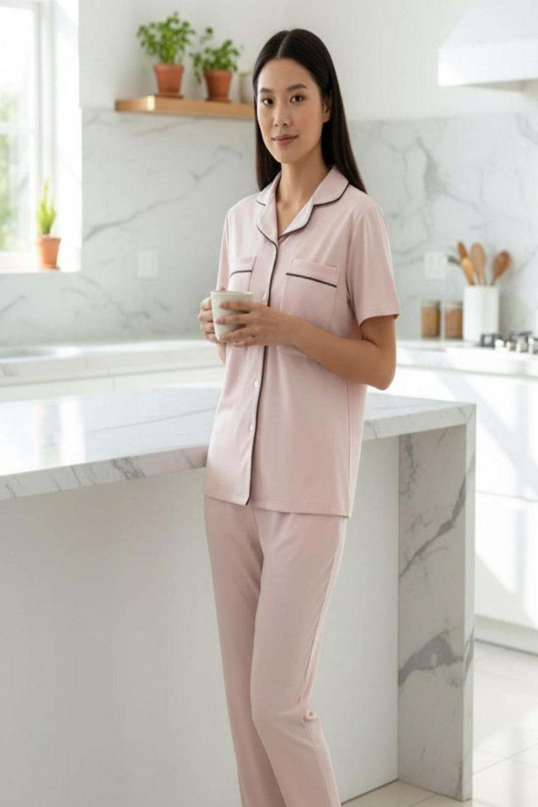 Premium Pink TENCEL™ Cooling Pyjamas – Ultra-Soft Sleep Set for Mums