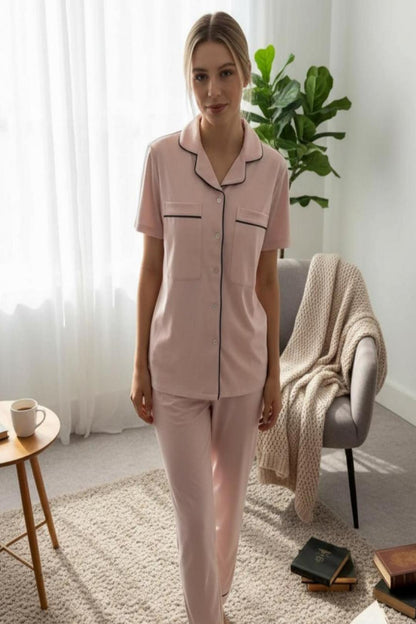 Premium Pink TENCEL™ Cooling Pyjamas – Ultra-Soft Sleep Set for Mums