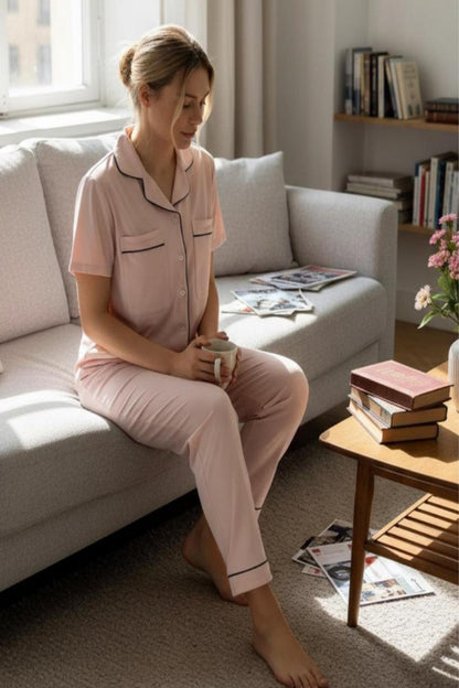 Premium Pink TENCEL™ Cooling Pyjamas – Ultra-Soft Sleep Set for Mums
