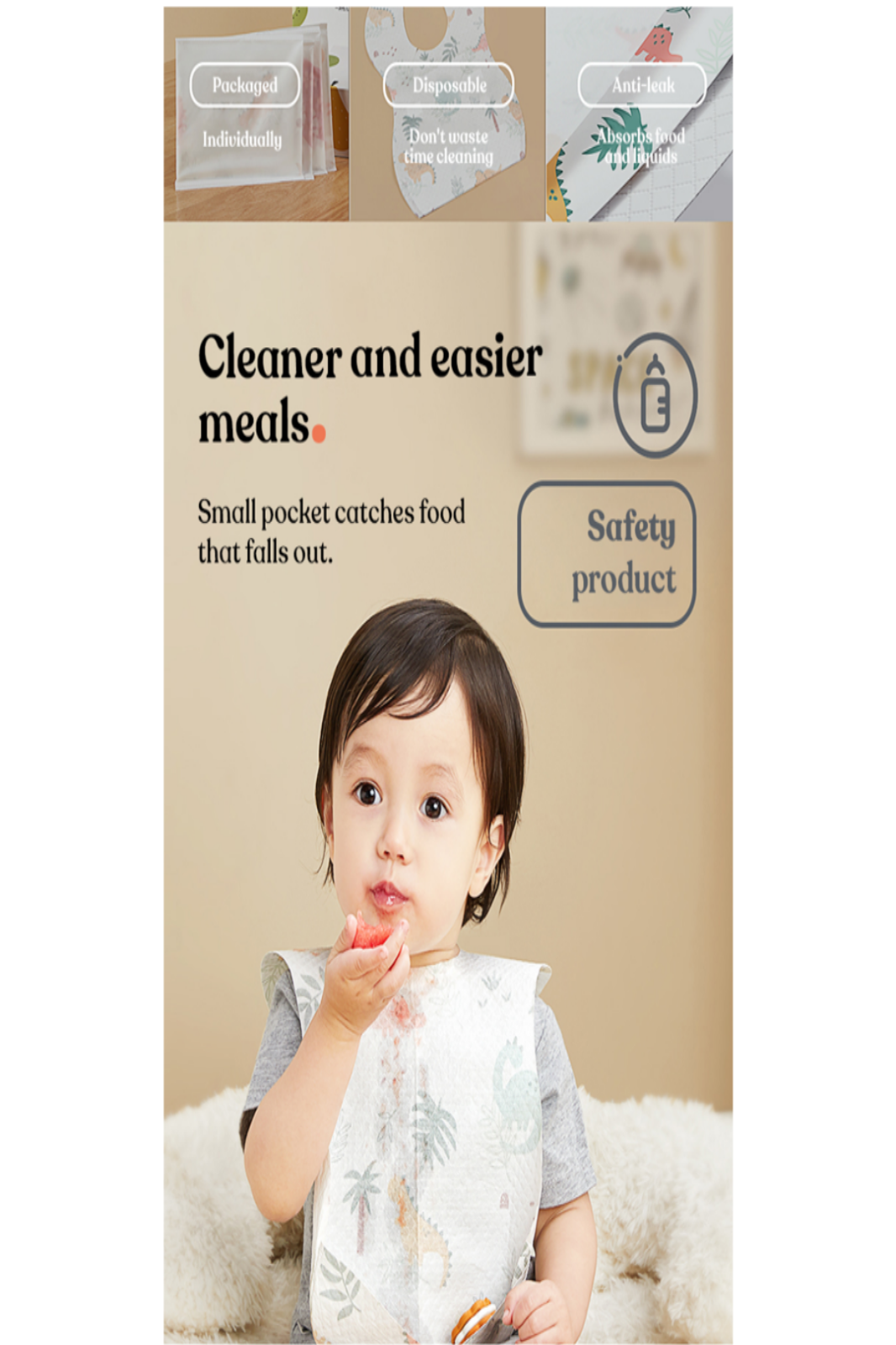 Infant Disposable/ Travel feeding bib waterproof. image 0