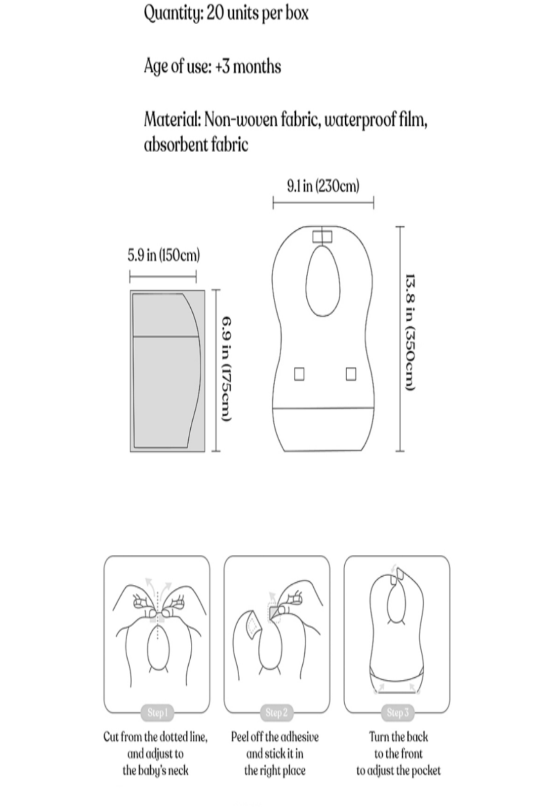 Infant Disposable/ Travel feeding bib waterproof. image 10